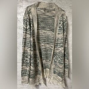Vanity Green and Cream Patterned Cardigan